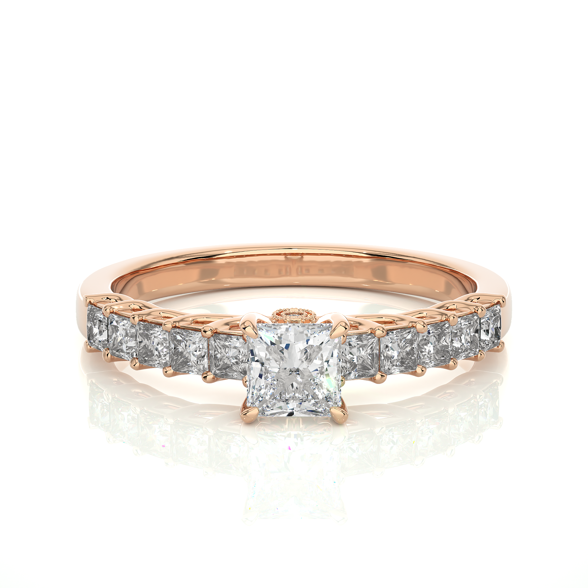 0.85 Carat H Color VS1 Clarity Diamond Studded Natural Diamond Ring.